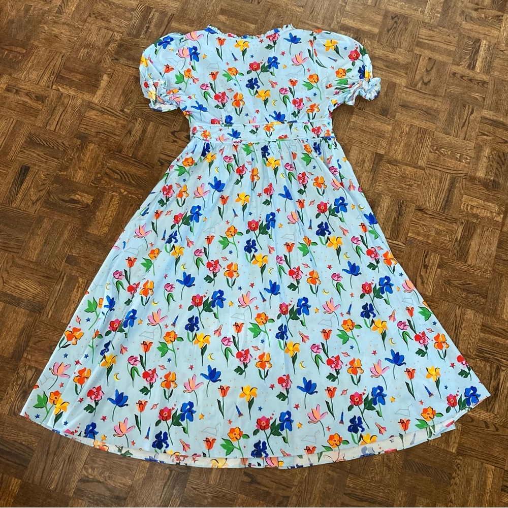 Hill House Floral Midi Dress - Blue and Red - Picture 11 of 13